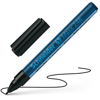 Noturīgais marķieris SCHNEIDER tekstilam Maxx 248, 1 mm, melna tinte (200-03743)