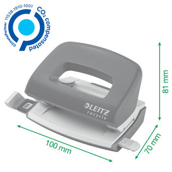 Mini caurumotājs Leitz NeXXt Recycle Mini, 10 lapas,  zilā (150-03969)