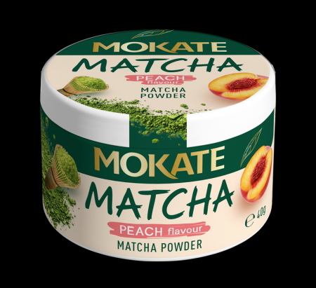 MOKATE Zaļās tējas pulveris Matcha ar persiku garšu, 40g (450-23280)