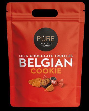 Piena šokolādes trifeles ar beļģu cepuma krēma pildījumu 500g PURE Doypack (450-23440)
