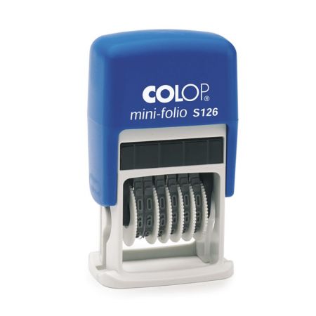 Zīmogs COLOP MINI Folio numerators S126, melns spilventinš,  4mm, 6 cipari (650-00100)