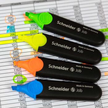 Teksta marķieris SCHNEIDER JOB, komplekts - 6 krāsas, 8 marķieri (200-06957)