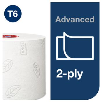 Tualetes papīrs TORK Advanced Compact T6, 2 sl., 9.9 cm x 100 m, baltā krāsā (400-03689)