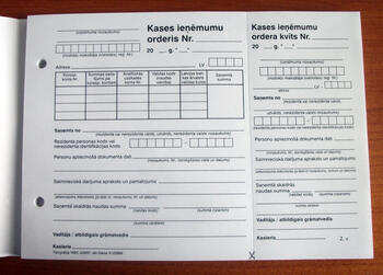 Kases ieņēmumu orderis A5V (100-10683)