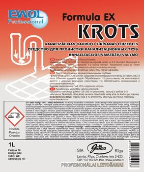 Kanalizācijas cauruļu tīrīšanas līdzeklis EWOL Professional Formula EX Krot,1 L (400-00779)