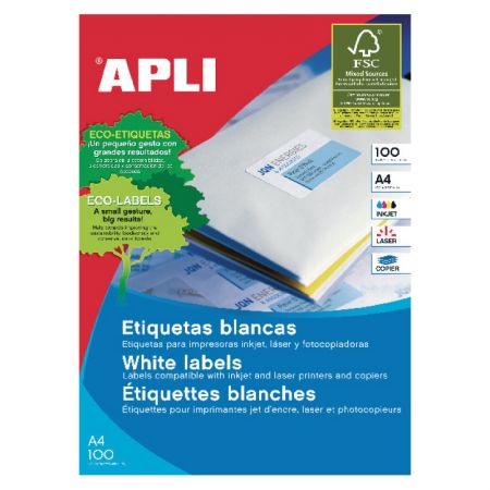 Uzlīmes APLI ILC ar izmēru 105x70mm, 100 loksnes/8 uzlīmes loksnē (100-00392)