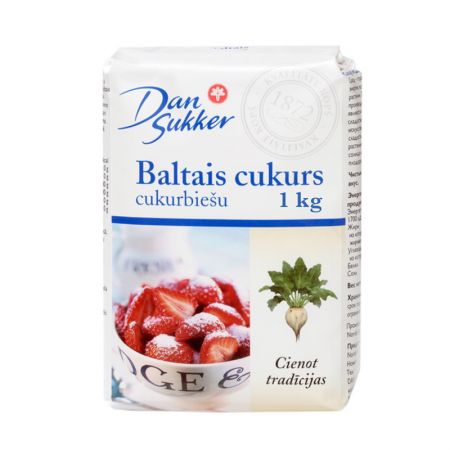 Cukurs DAN SUKKER, cukurbiešu, baltais, 1 kg (450-00268)