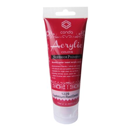 Akrila krāsa, 75ml, 1229 sarkans kadmijs (Cadmium Red Deep) (550-03419)