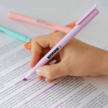 Teksta marķieri KORES HIGH LINER PASTEL, komplekts - 6 krāsas (200-13107)