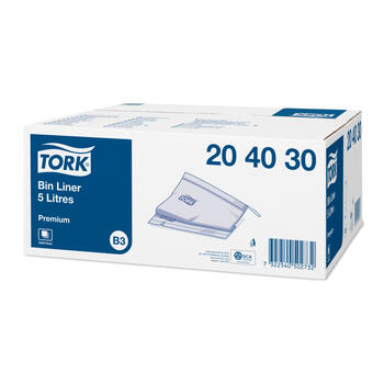 Atkritumu maisiņi TORK B3 tvertnei, 5L, 250x370 mm, 50 gab., gaiši pelēkā krāsā (400-01668)