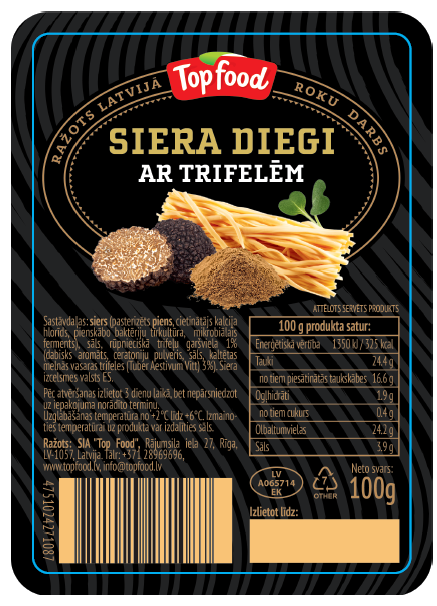 Svaigais siers TOP FOOD, "Siera diegi ar Trifelēm", 100g (450-21614)