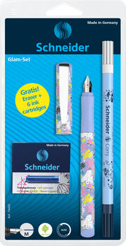 Tintes pildspalva SCHNEIDER GLAM akcijas komplekts: pildspalva, CORRY, tintes kapsulas, asorti korpuss (200-05868)