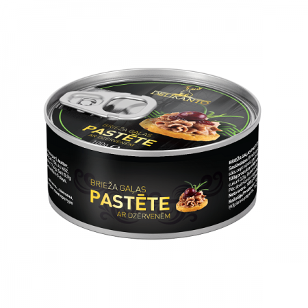 Brieža gaļas pastēte LĀČI, ar dzērvenēm, 100g (450-25651)