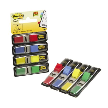 Pašlīpošie indeksi Post-it 12x44 mm 4 krāsas (100-01005)