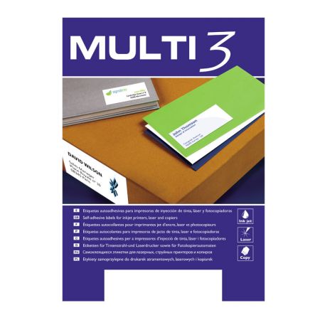Uzlīmes MULTI 3 ar izmēru 64.6x33.8mm, 100 loksnes (100-00418)