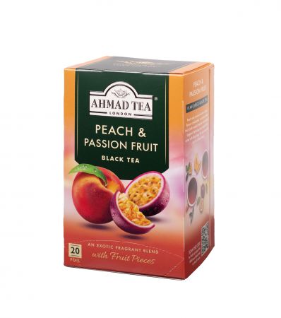 Melnā tēja AHMAD Alu PEACH & PASSION FRUIT, 20 x 2 g maisiņi paciņā (450-00886)