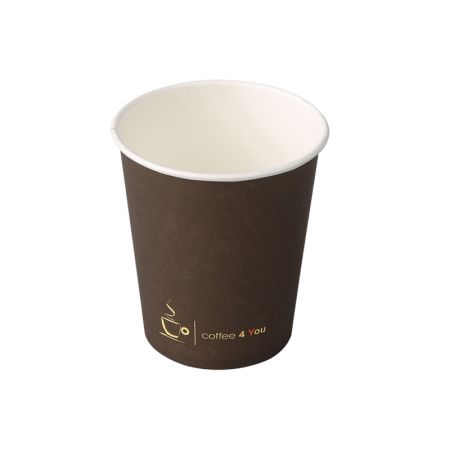Kafijas glāzes 250ml ar apdr. "Coffee 4 You",dia.80mm,kartona, 100gab/iepak. (400-01639)