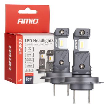 LED Auto spuldzes Hybrid series H7 H18 6000K Canbus 60W AMIO-04115 (04115)