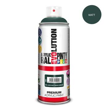 Akrila krāsa aerosolā zaļa matēta RAL 6005 Evolution PintyPlus 400ml (384)