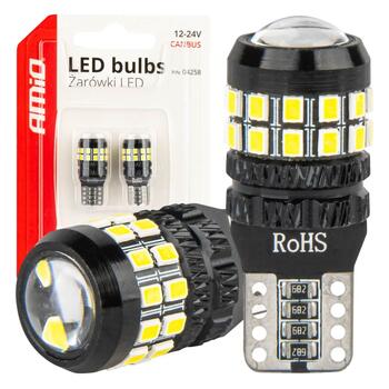 LED CANBUS bulbs T10 W5W 27SMD 2016 White 12V/24V AMIO-04258 (04258)