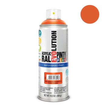 Ūdens bāzes akrila aerosola krāsa oranža RAL 2004 PintyPlus Evolution 400ml (754)