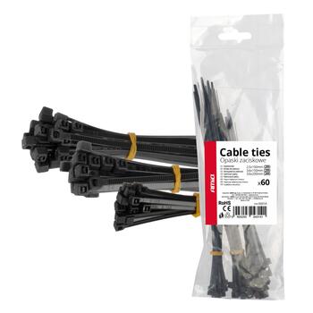 Plastmasas savilcēji dazādi garumi 60 pcs. AMIO-04314 (04314)