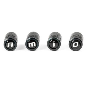 Ventiļu micītes Aluminium Black Valve AMiO cap 4 pcs (03277)
