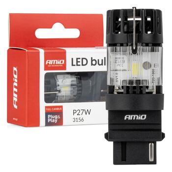 LED bulb LumiTec 3156 P27W 12V FULL CANBUS biała AMIO-04690 (04690)