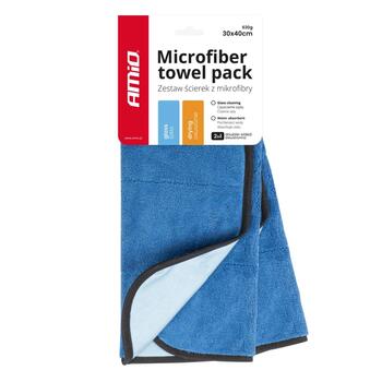 2in1 mikrošķiedras dvielis - žāvēšanai un stiklam 30x40cm 630g AMIO-03747 (03747)