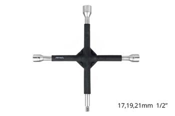 Krusteniskā riteņu atslēga rubber coated 17-19-21mm 1/2