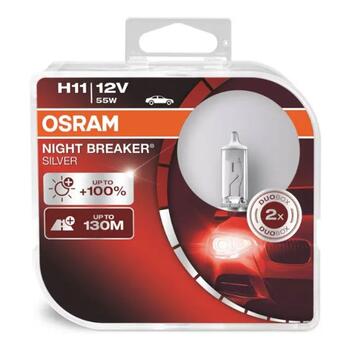 Spuldzes Osram H11 12V 55W PGJ19-2 NIGHT BREAKER SILVER+100% /2pcs (O-64211NBS-HCB)