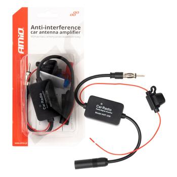 Pret traucējumu auto antenas pastiprinātājs 12V AMIO-04133 (04133)