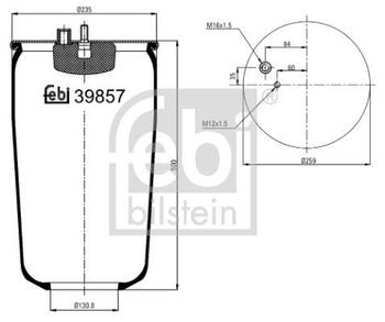 FEBI BILSTEIN 39857 Pneimoatsperes spilvens, MAN L 2000 (39857FEBI)