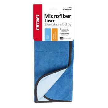 2in1 mikrošķiedras dvielis - žāvēšanai un stiklam 40x60cm 630g AMIO-03748 (03748)