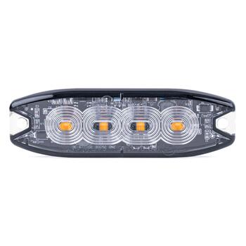 Slim Amber Grill Mount bākuguns4x3W LED R65 R10 12/24V IP67 (02298)