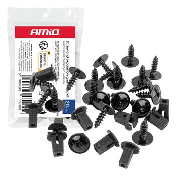 Izplešanās uzgriežņu un skrūvju komplekts ⌀ 12/4 mm, 20 pcs. AMIO-05030 (05030)