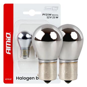 Halogenas spuldzes PY21W 12V21W BAU15S LumiTec CHROME 2 pcs. AMIO-04629 (04629)