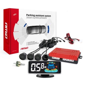 Parkošanās sistēma ar sensoru LED-GRAF 3D 4 sensor black (03185)