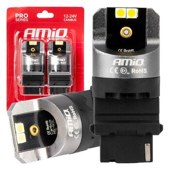 LED CANBUS PRO series 3156 P27W 4x3030 SMD White 12/24V AMIO-03587 (03587)