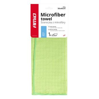 Mikrošķiedras tīrīšanas lupatiņa stiklam 30x40cm 280g AMIO-02606 (02606)