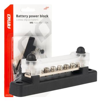 Sadales bloks Minus bus bar M6 12V - 48V 150A ground distribution block AMIO-03809 (03809)