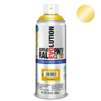 Ūdens bāzes akrila aerosola krāsa zelts metālikas efekts PintyPlus Evolution 400ml (860)