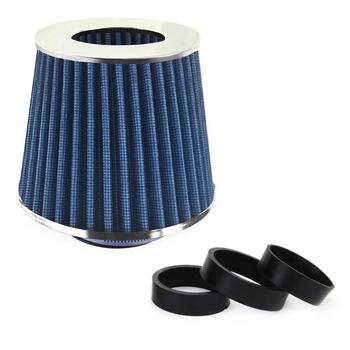 Automašīnas gaisa konusveida filtrs zils, universāls, 3 izplūdes adapteri AMIO-02458 (02458)
