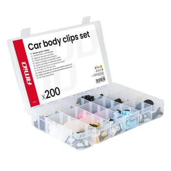 Auto virsbūves un remonta plastmasas skavas 200 pcs. AMIO-04739 (04739)
