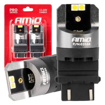 LED CANBUS PRO series 3157 P27/7W 4x3030 SMD White 12/24V AMIO-03588 (03588)