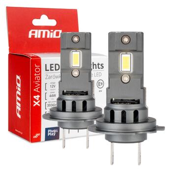 LED Headlights X4-series AVIATOR H7/H18 6500K max 44W AMIO-03764 (03764)