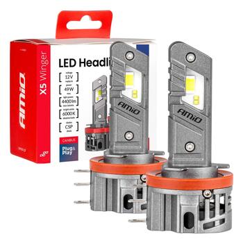 LED Headlights X5-series WINGER H15 49W 6000K CANBUS AMIO-04685 (04685)