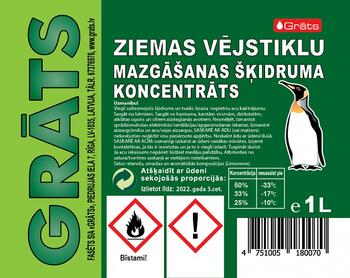 Ziemas vējstiklu mazgāšanas līdzeklis koncentrāts Pingvīns - 65C° 1L (-65-1L)