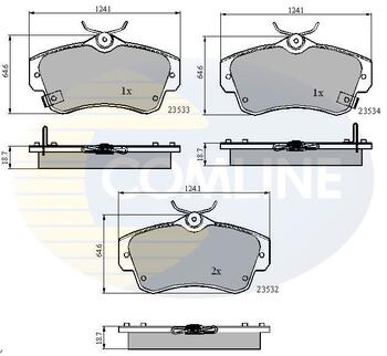 Bremžu uzliku komplekts COMLINE CBP3894 CHRYSLER, DODGE (CBP3894)