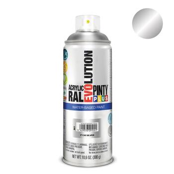Ūdens bāzes akrila aerosola krāsa sudrabs metālikas efekts PintyPlus Evolution 400ml (861)